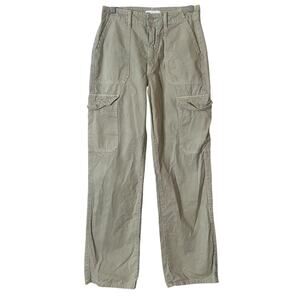 Zara Cargo Pants Womens Size 2 Beige Straight Leg Cotton